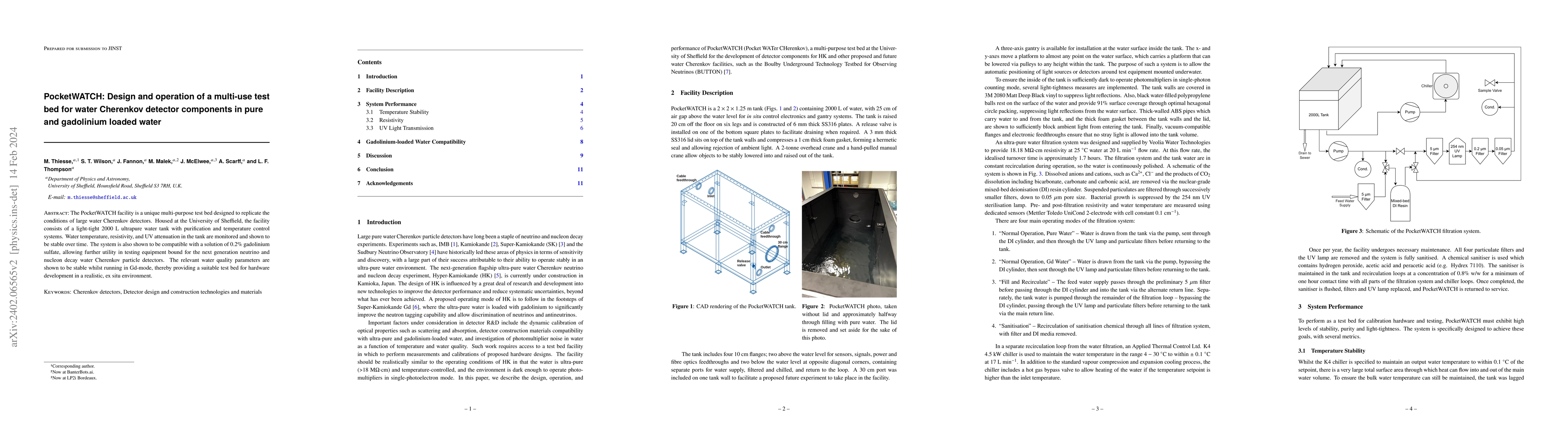 Thumbnail for PocketWATCH: Design and operation of a multi-use test bed for water
  Cherenkov detector components in pure and gadolinium loaded water