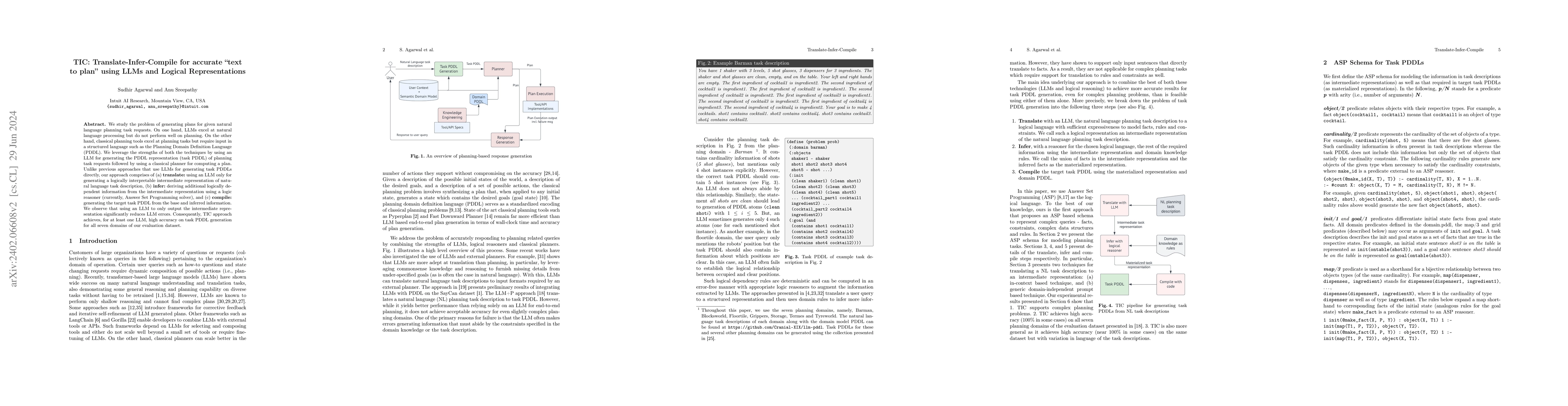 Thumbnail for TIC: Translate-Infer-Compile for accurate "text to plan" using LLMs and
  Logical Representations