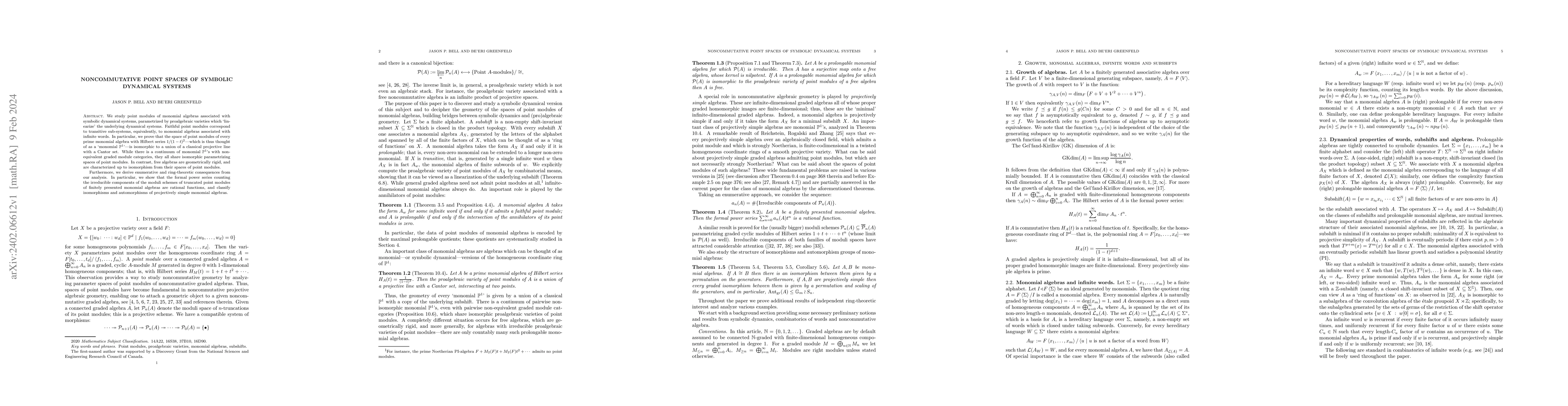 Thumbnail for Noncommutative point spaces of symbolic dynamical systems