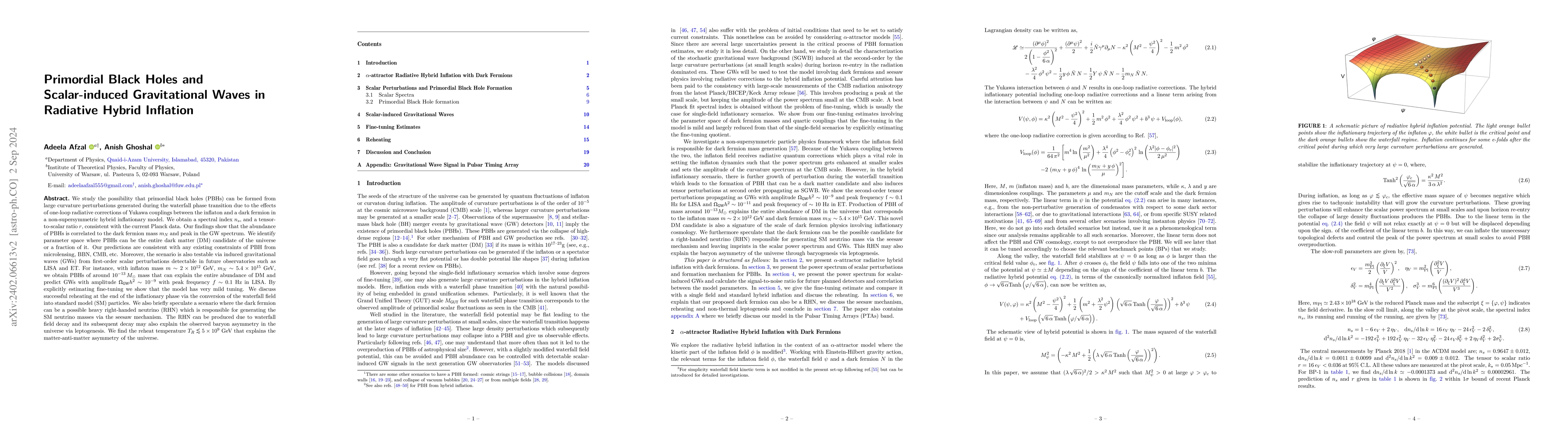 Thumbnail for Primordial Black Holes and Scalar-induced Gravitational Waves in
  Radiative Hybrid Inflation