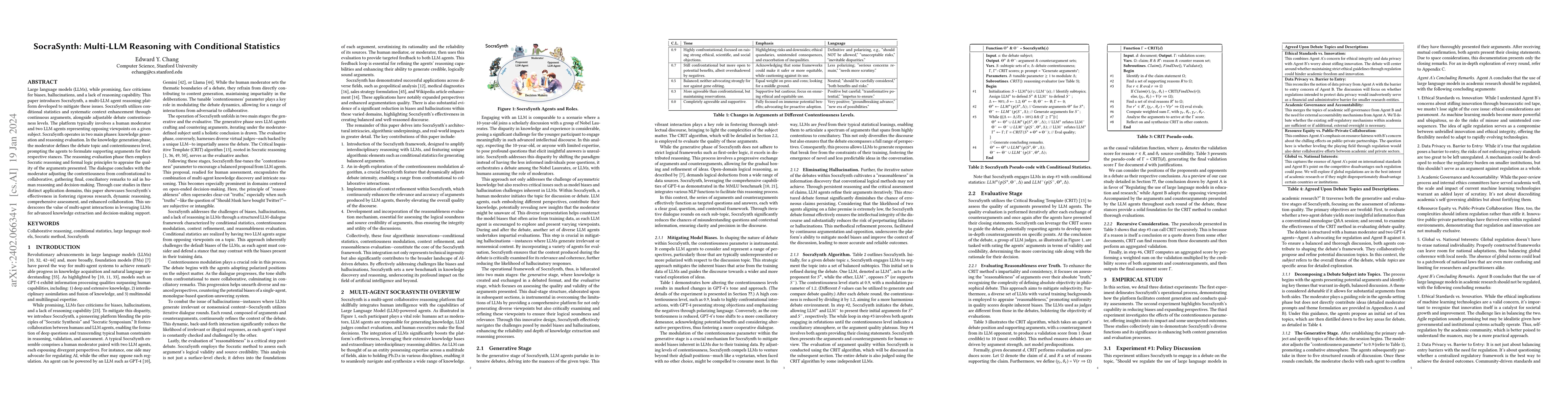 Thumbnail for SocraSynth: Multi-LLM Reasoning with Conditional Statistics