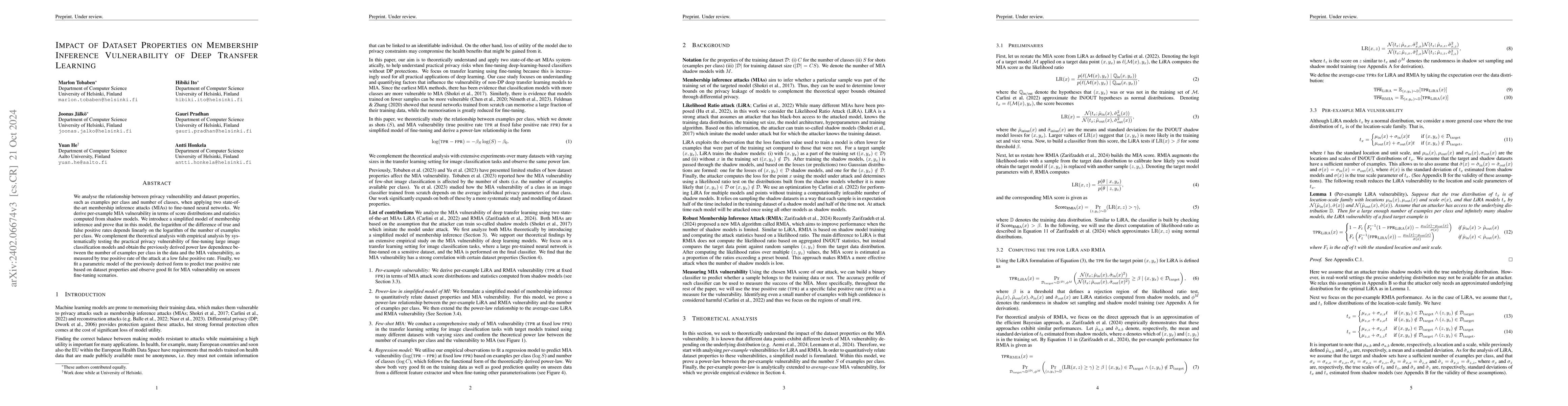 Thumbnail for On the Impact of Dataset Properties on Membership Privacy of Deep
  Learning