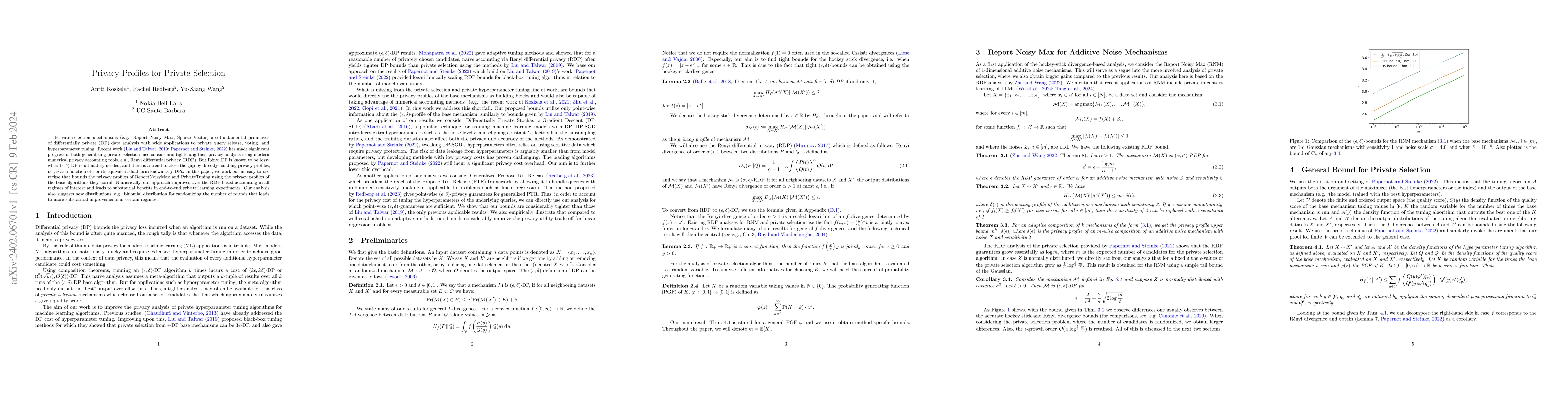 Thumbnail for Privacy Profiles for Private Selection
