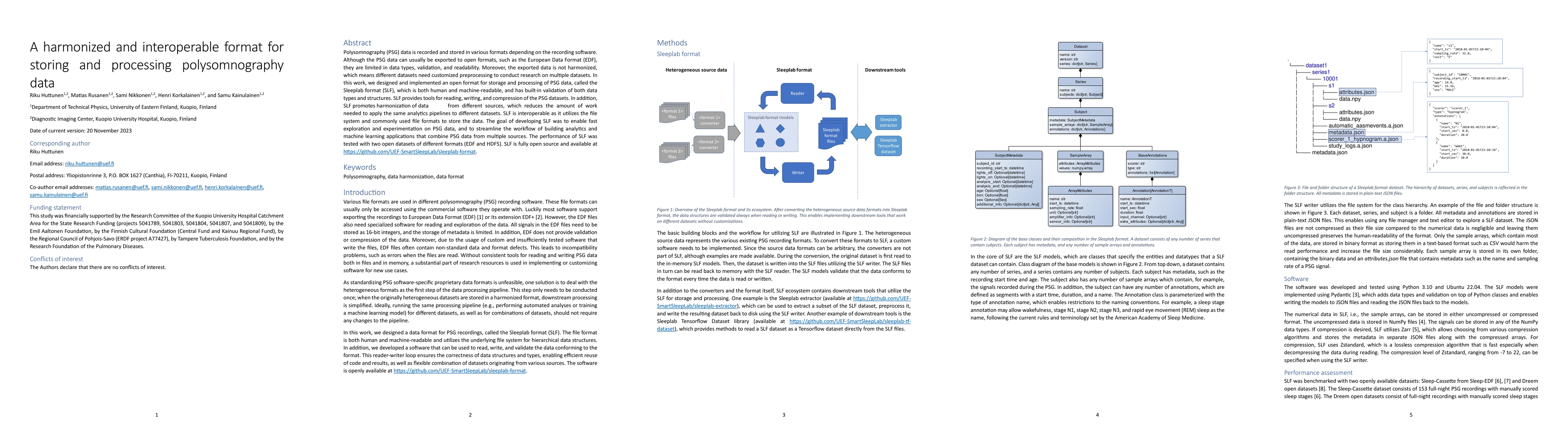 Thumbnail for A harmonized and interoperable format for storing and processing
  polysomnography data