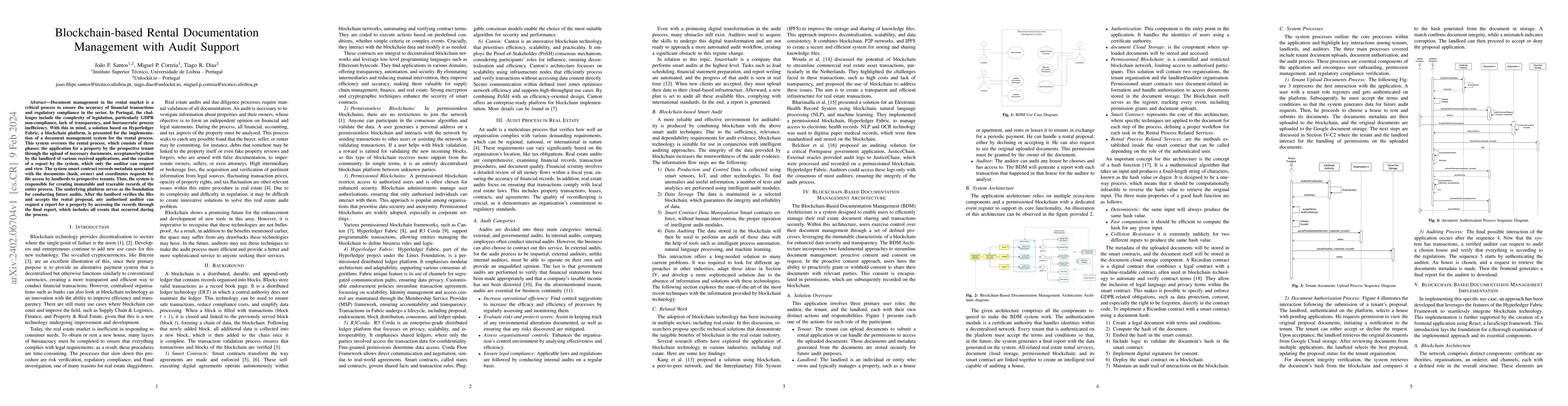 Thumbnail for Blockchain-based Rental Documentation Management with Audit Support
