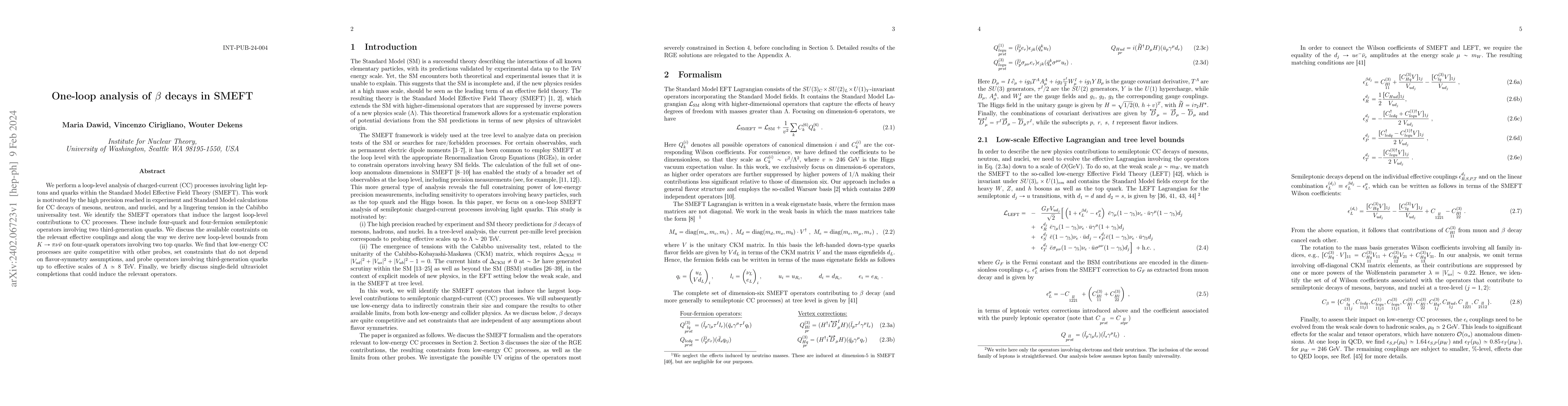 Thumbnail for One-loop analysis of $\beta$ decays in SMEFT