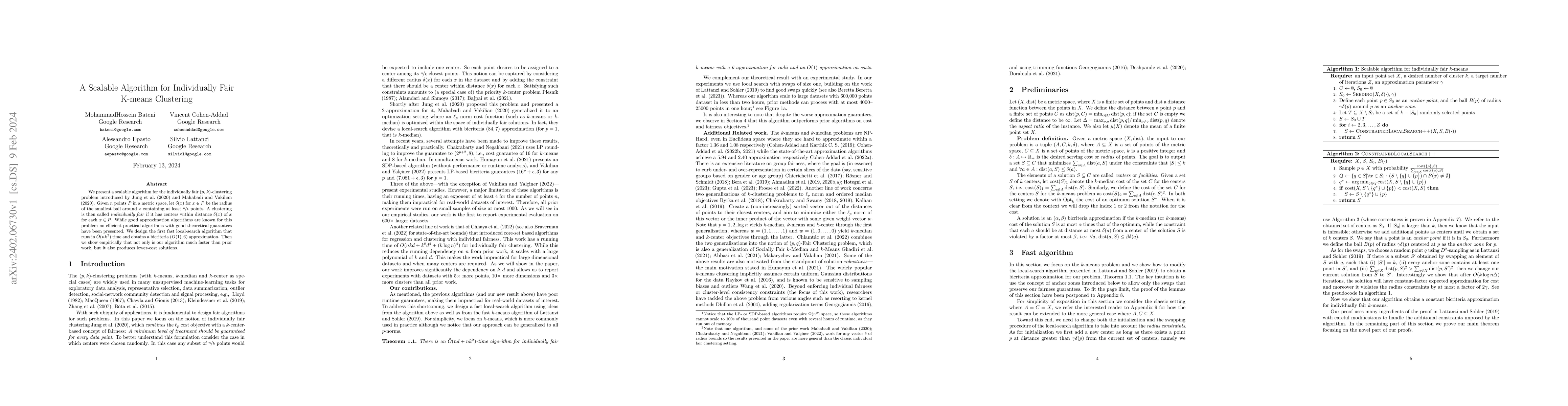 Thumbnail for A Scalable Algorithm for Individually Fair K-means Clustering