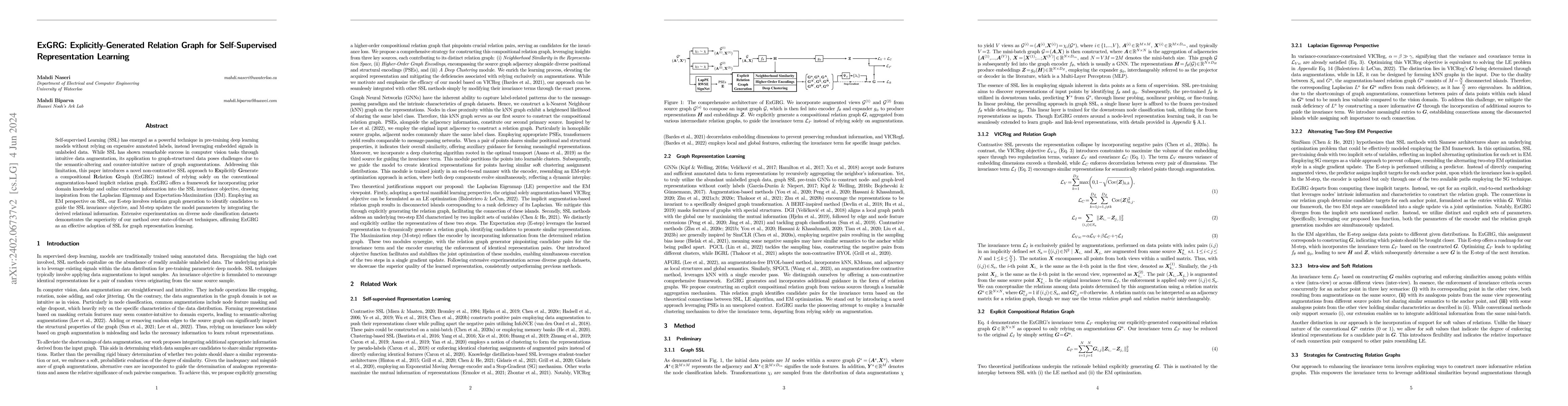 Thumbnail for ExGRG: Explicitly-Generated Relation Graph for Self-Supervised
  Representation Learning