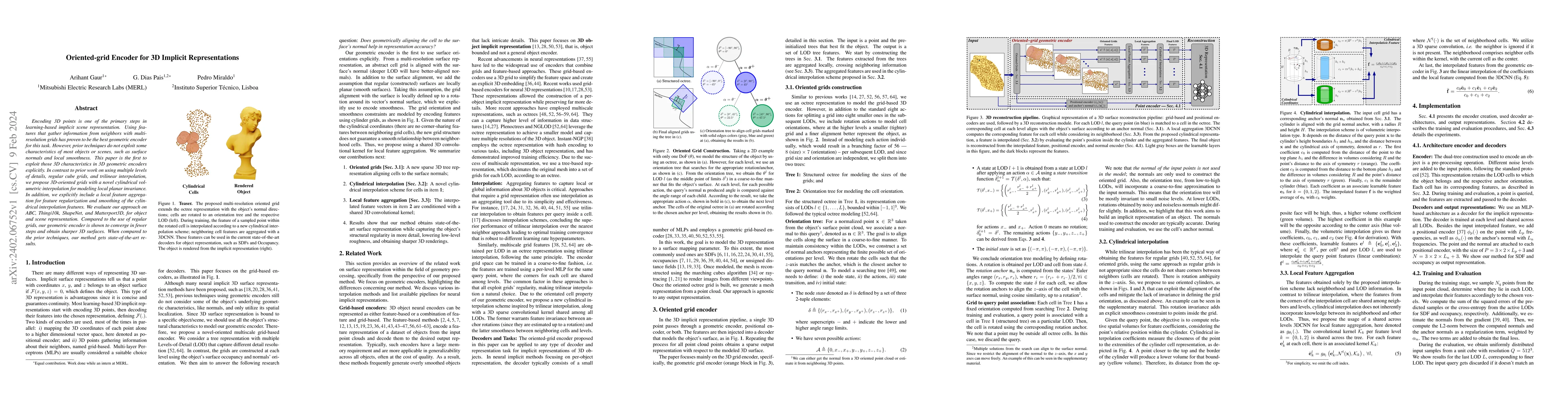 Thumbnail for Oriented-grid Encoder for 3D Implicit Representations