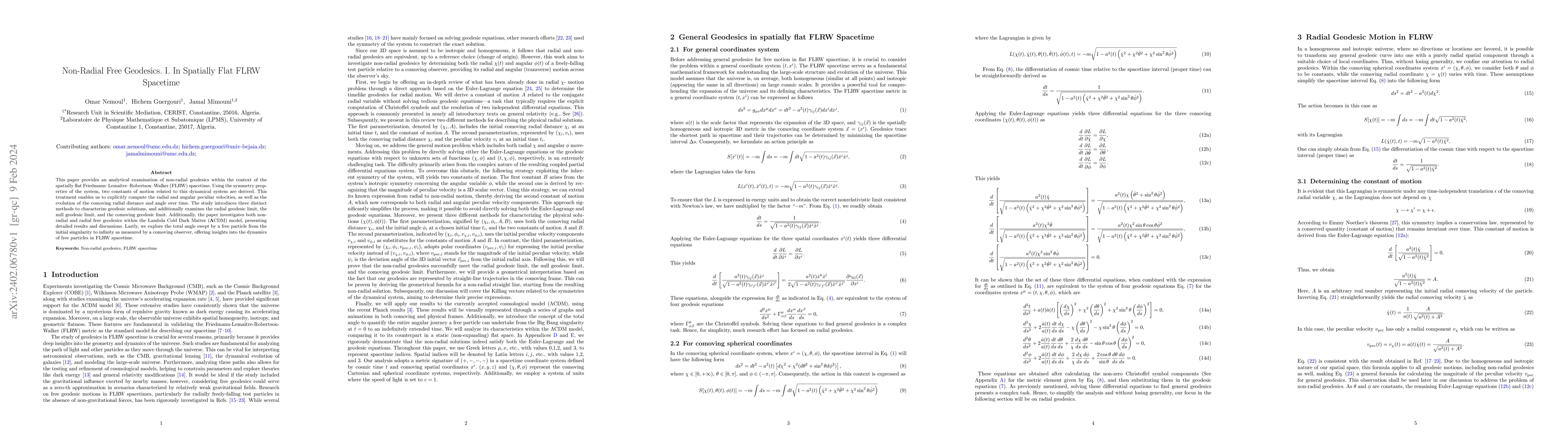 Thumbnail for Non-Radial Free Geodesics. I. In Spatially Flat FLRW Spacetime