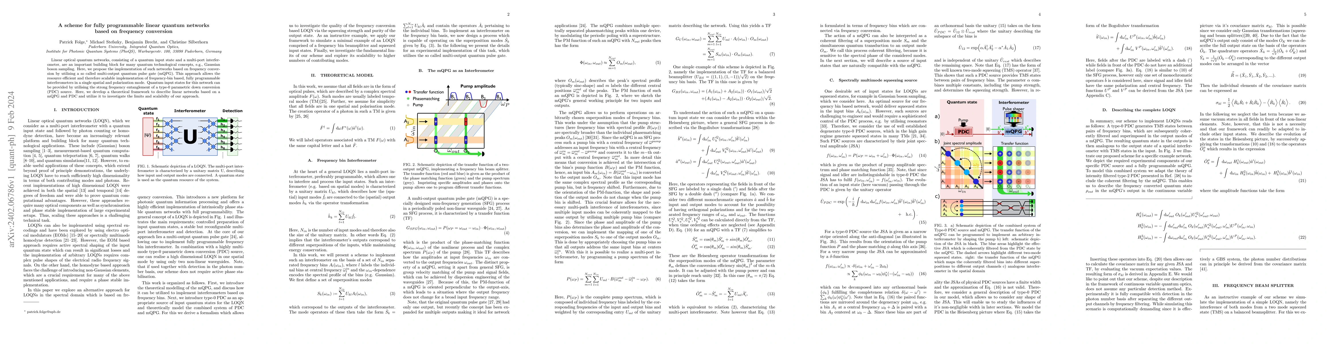 Thumbnail for A scheme for fully programmable linear quantum networks based on
  frequency conversion