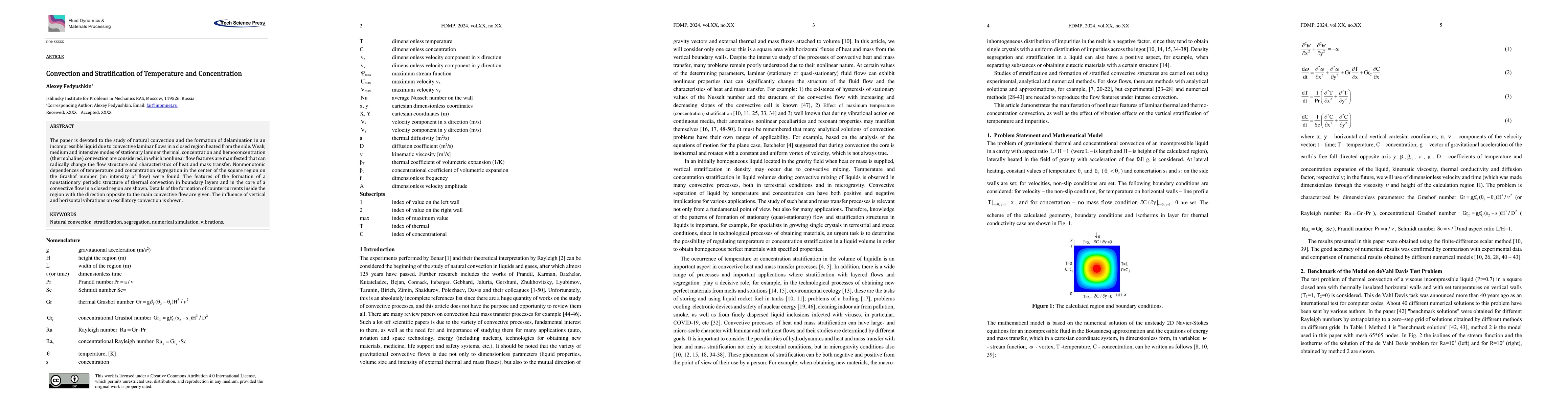 Thumbnail for Convection and Stratification of Temperature and Concentration