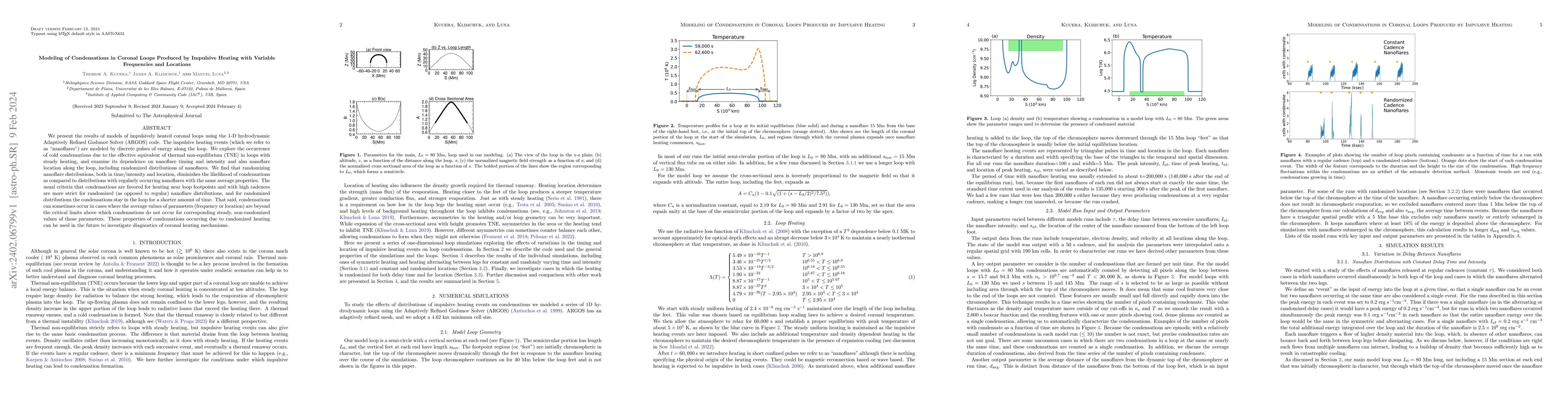 Thumbnail for Modeling of Condensations in Coronal Loops Produced by Impulsive Heating