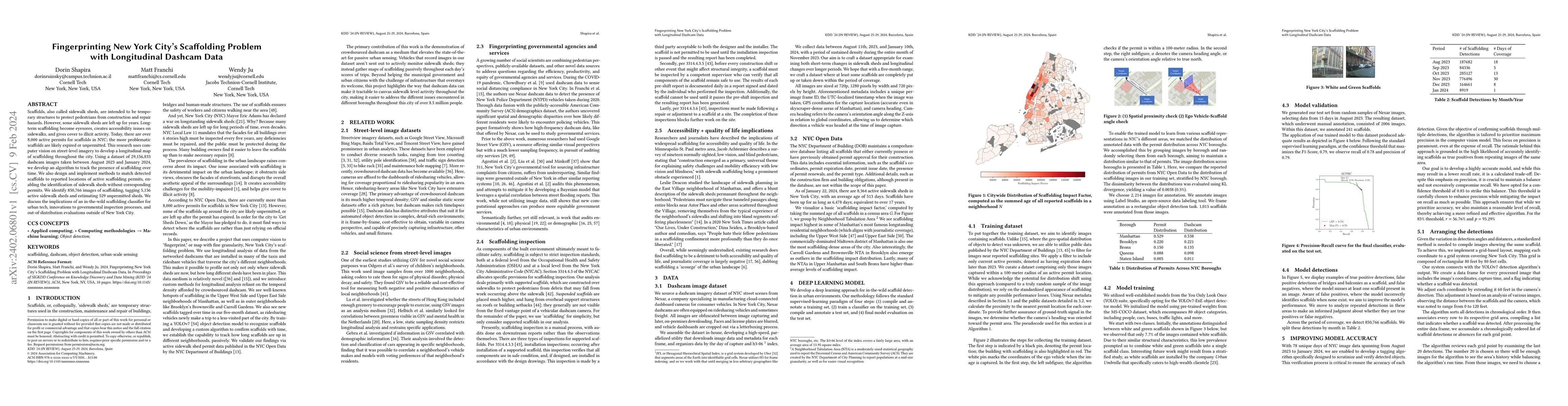 Thumbnail for Fingerprinting New York City's Scaffolding Problem with Longitudinal
  Dashcam Data