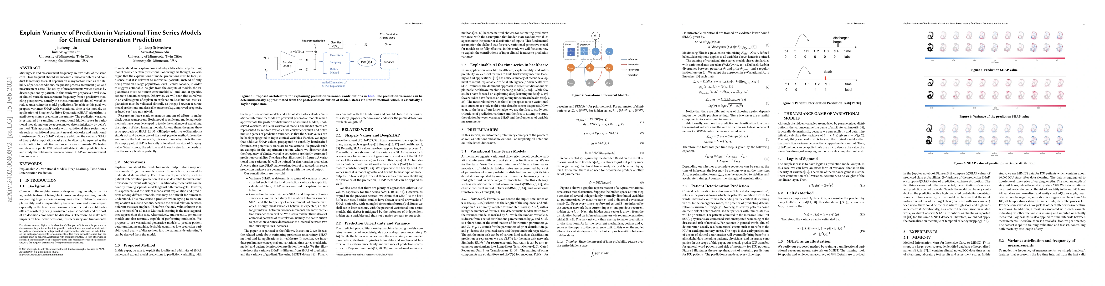 Thumbnail for Explain Variance of Prediction in Variational Time Series Models for
  Clinical Deterioration Prediction
