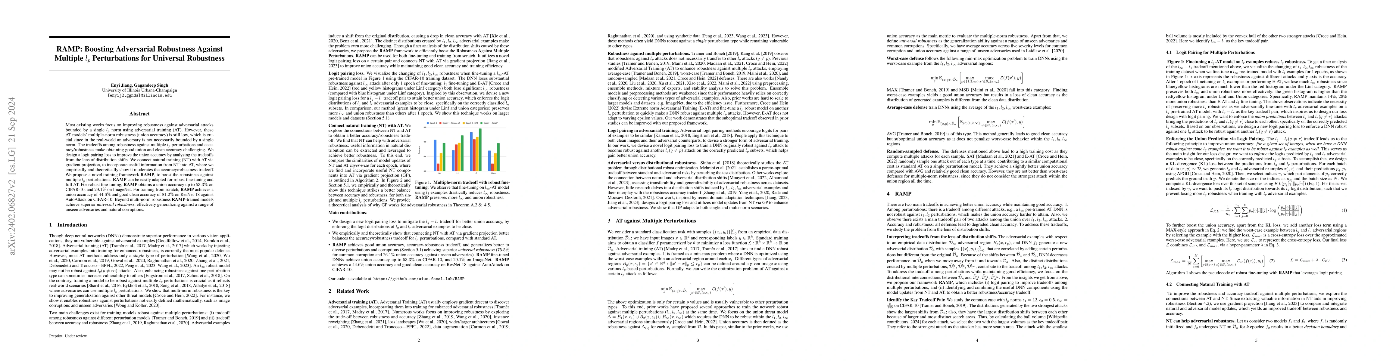 Thumbnail for RAMP: Boosting Adversarial Robustness Against Multiple $l_p$
  Perturbations