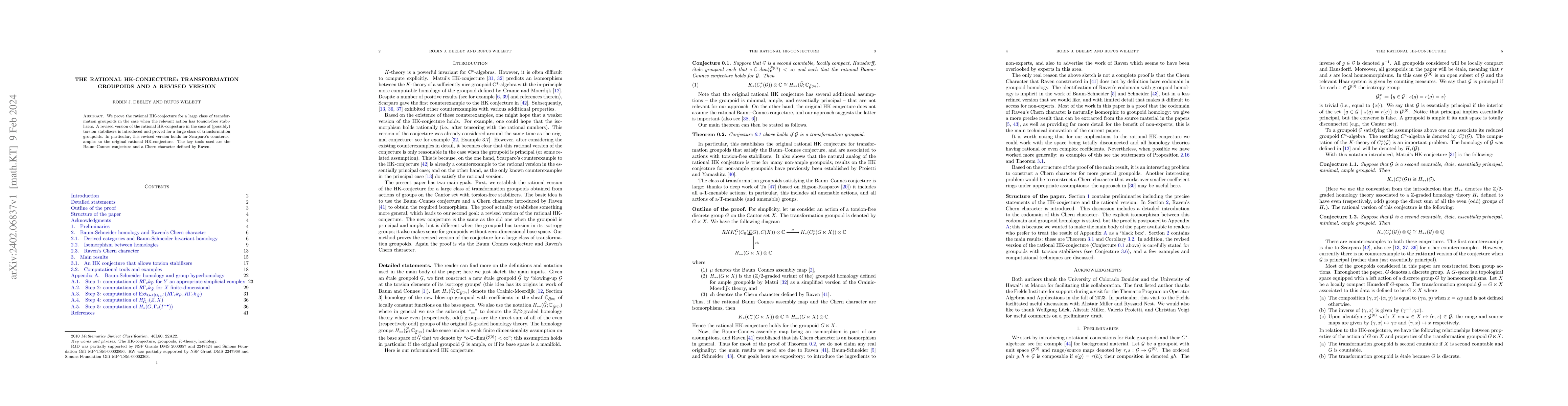 Thumbnail for The rational HK-conjecture: transformation groupoids and a revised
  version
