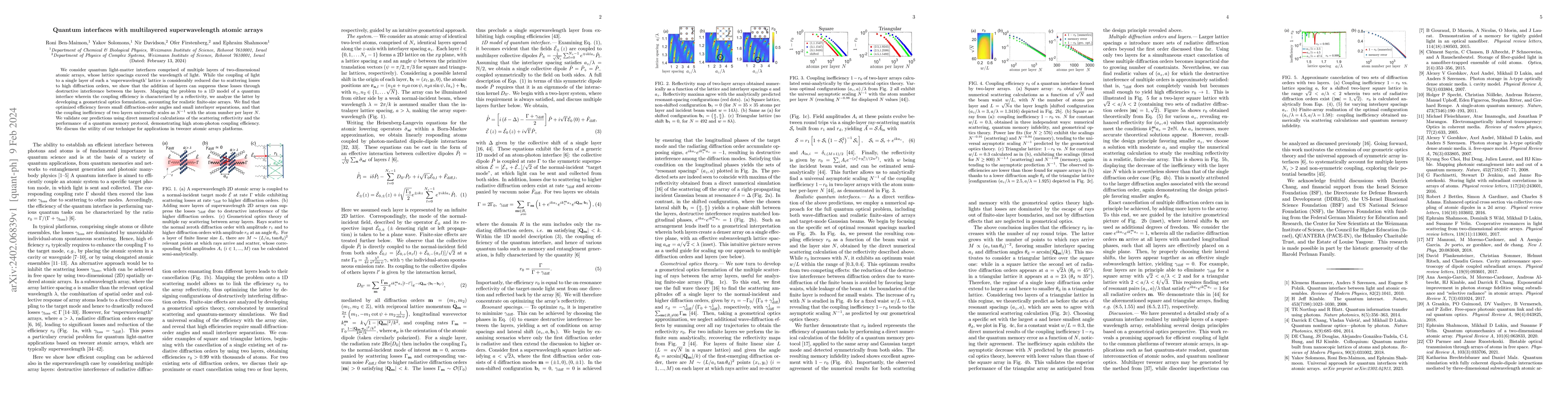 Thumbnail for Quantum interfaces with multilayered superwavelength atomic arrays