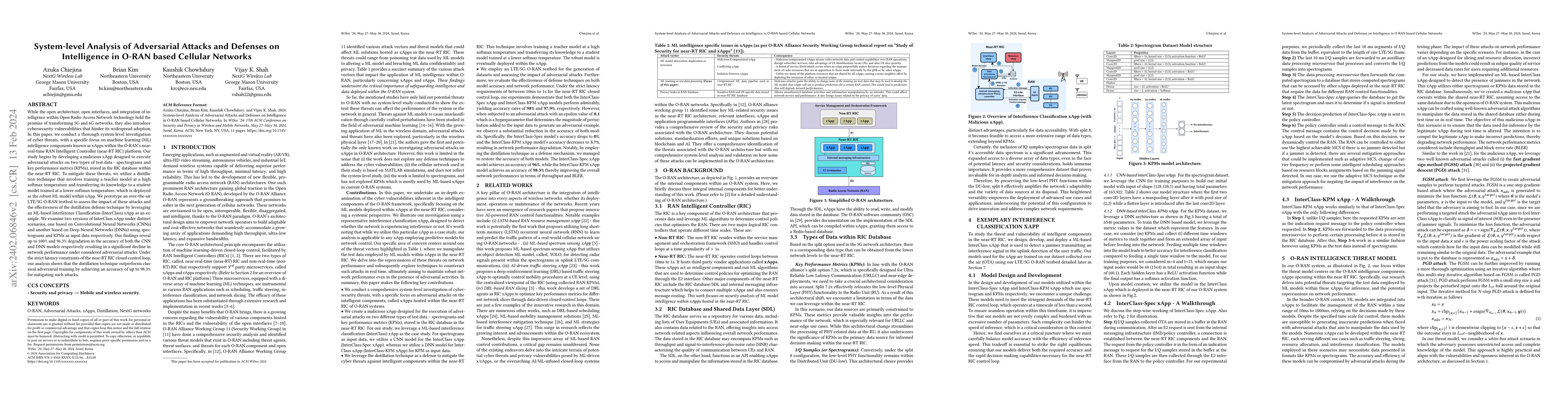 Thumbnail for System-level Analysis of Adversarial Attacks and Defenses on
  Intelligence in O-RAN based Cellular Networks