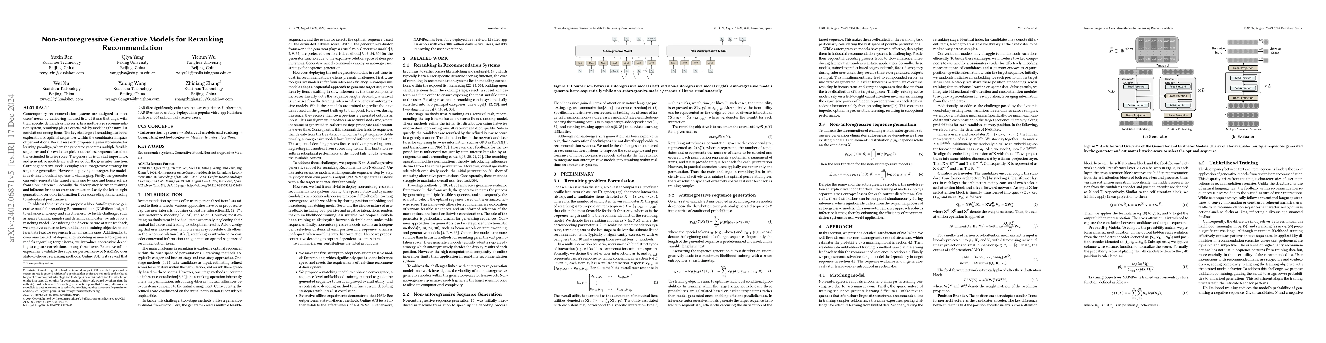 Thumbnail for Non-autoregressive Generative Models for Reranking Recommendation
