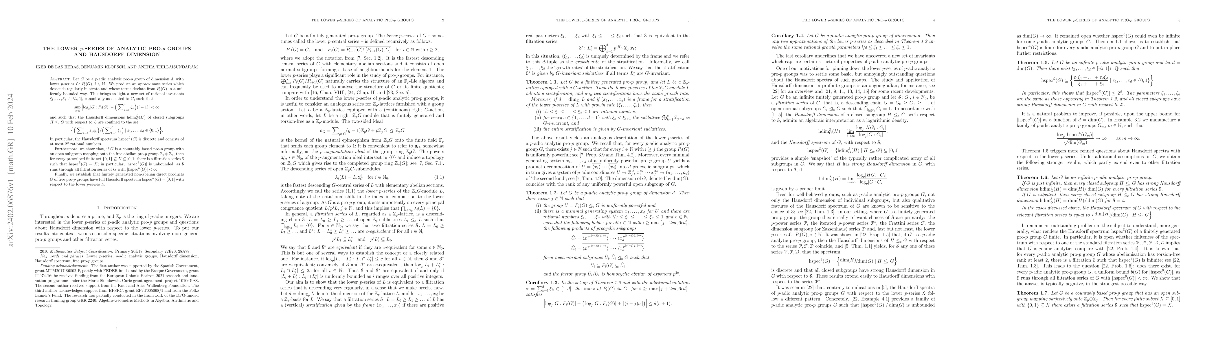 Thumbnail for The lower $p$-series of analytic pro-$p$ groups and Hausdorff dimension