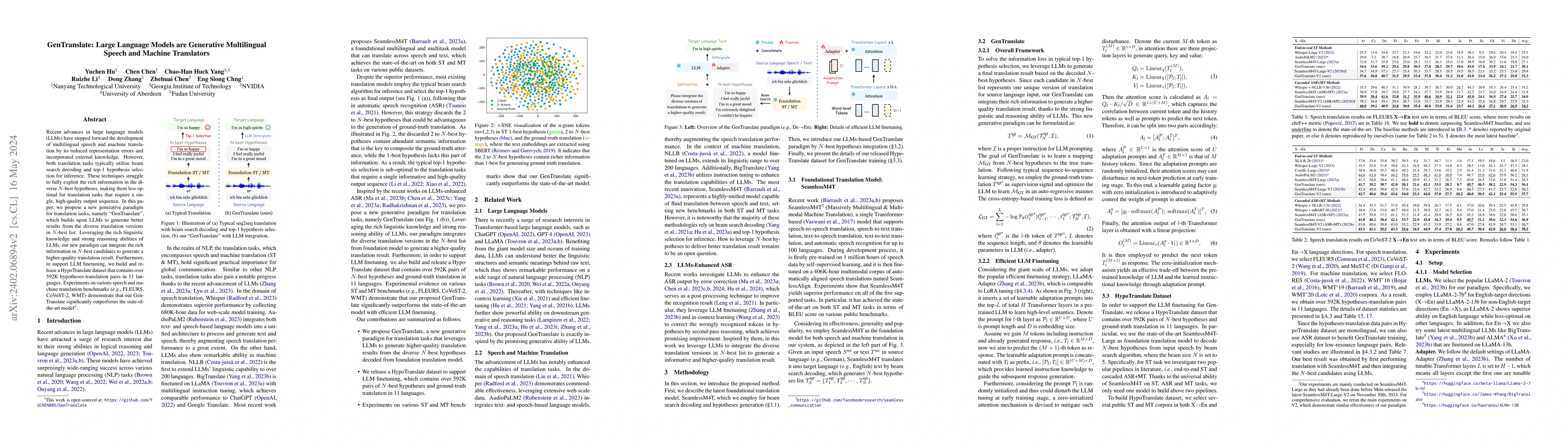 Thumbnail for GenTranslate: Large Language Models are Generative Multilingual Speech
  and Machine Translators