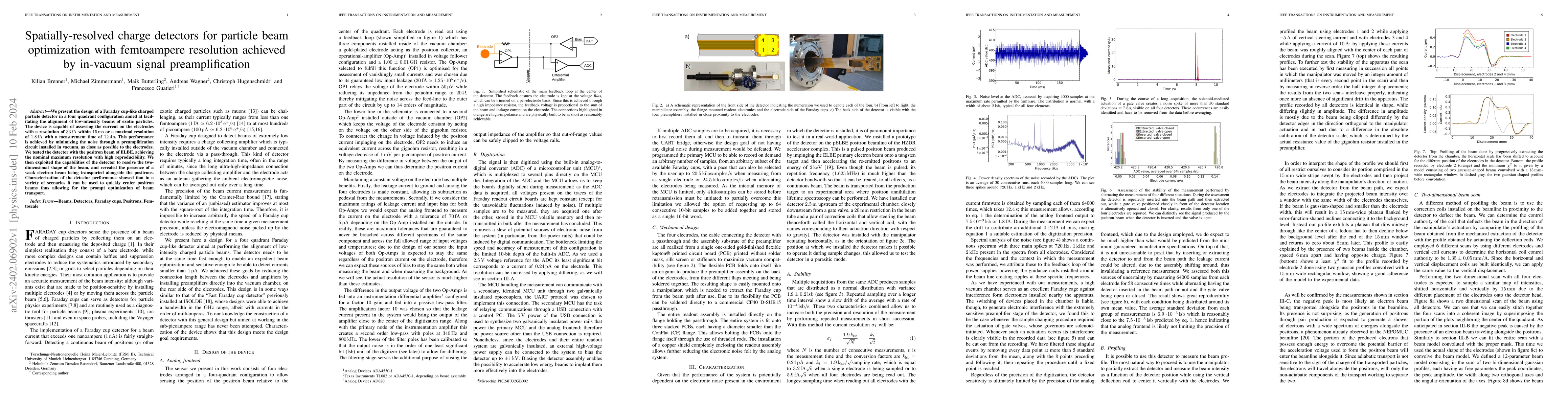 Thumbnail for Spatially-resolved charge detectors for particle beam optimization with
  femtoampere resolution achieved by in-vacuum signal preamplification