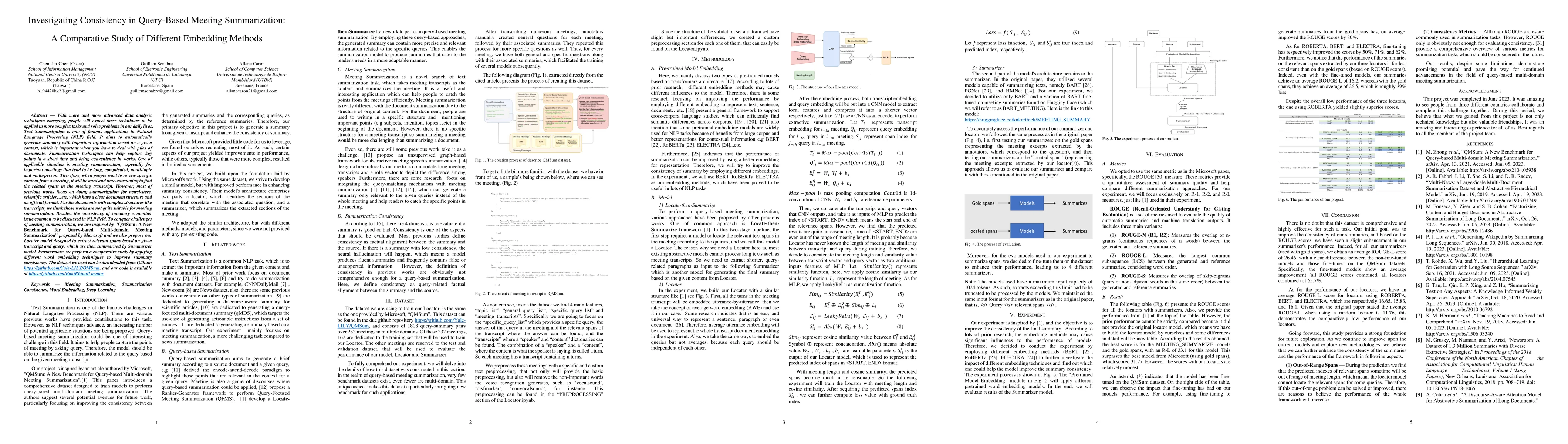 Thumbnail for Investigating Consistency in Query-Based Meeting Summarization: A
  Comparative Study of Different Embedding Methods