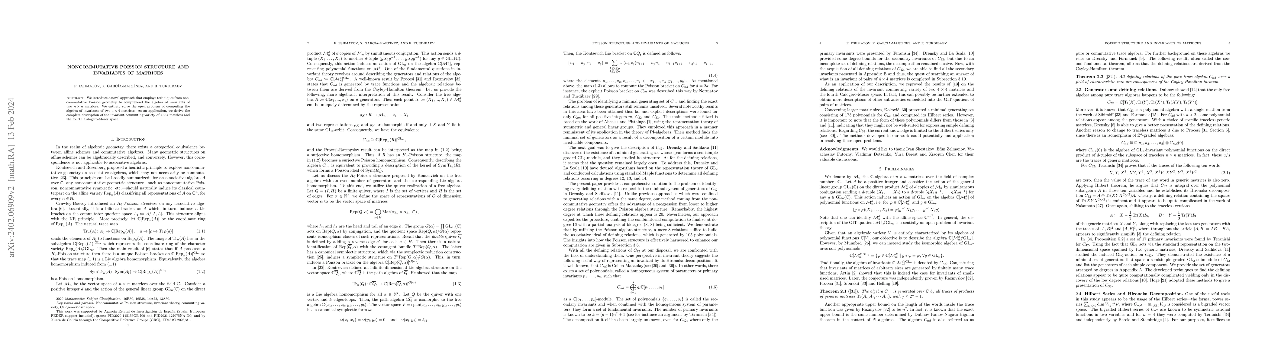 Thumbnail for Noncommutative Poisson structure and invariants of matrices