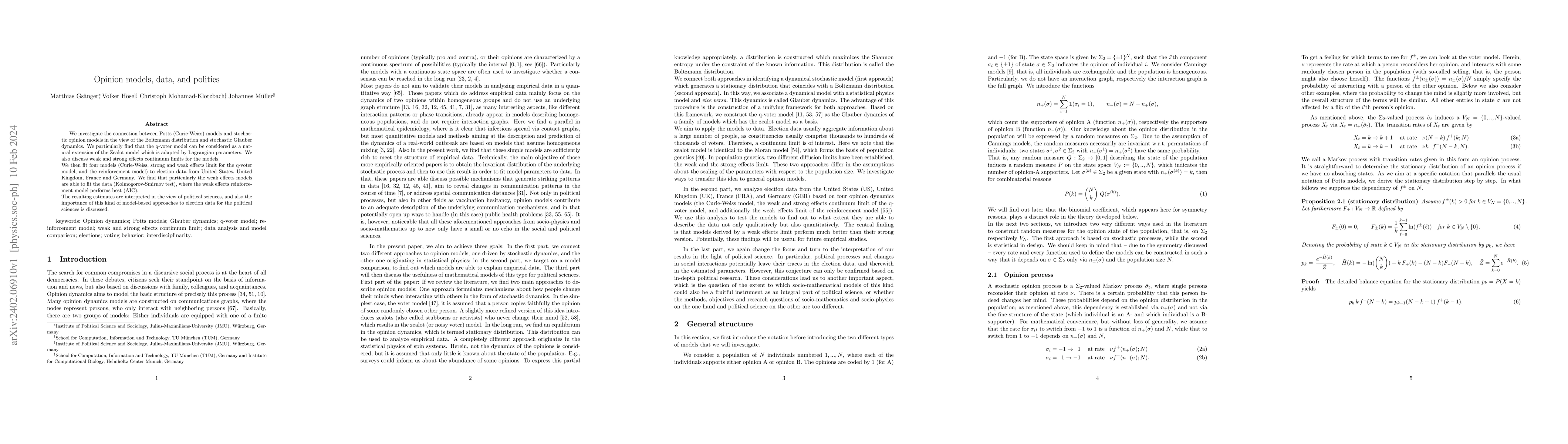 Thumbnail for Opinion models, data, and politics