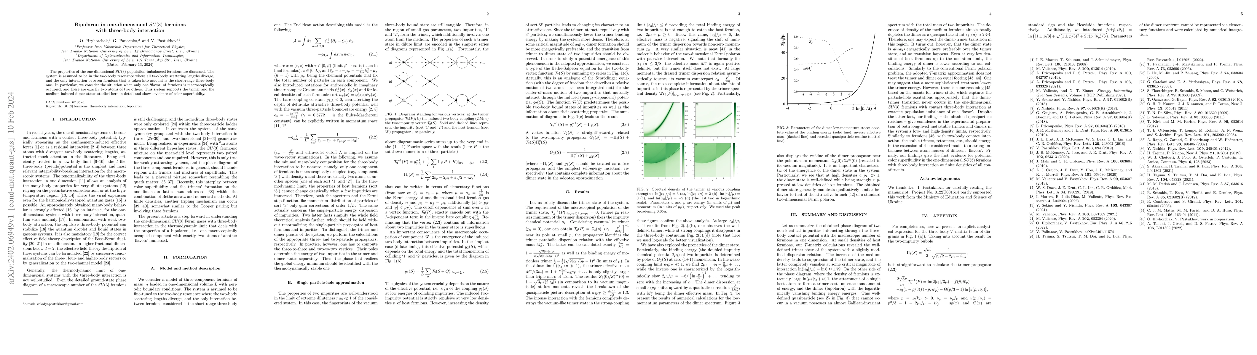 Thumbnail for Bipolaron in one-dimensional $SU(3)$ fermions with three-body
  interaction