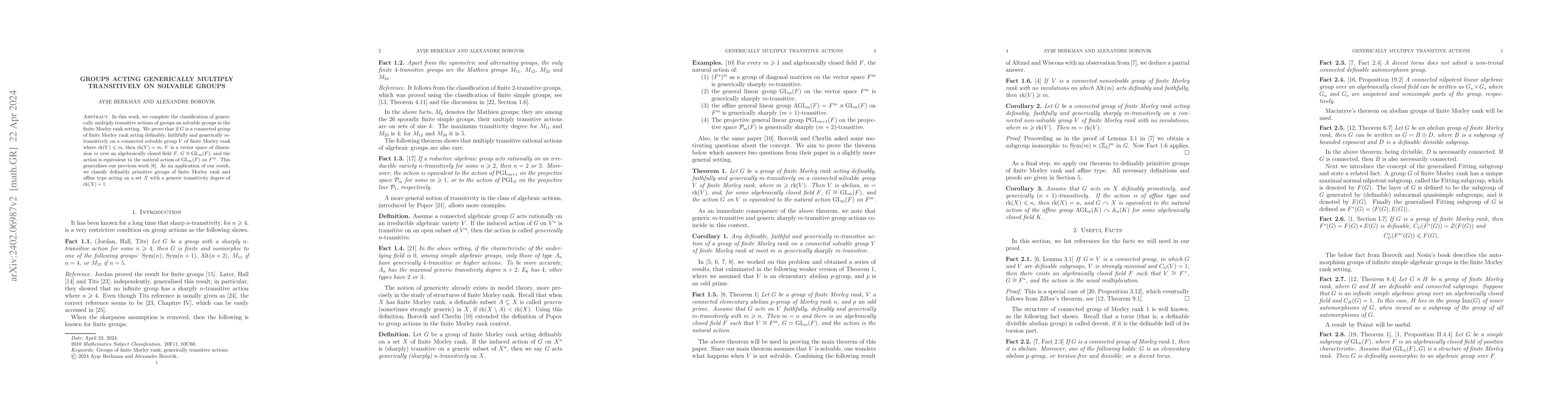 Thumbnail for Groups Acting Generically Multiply Transitively on Solvable Groups