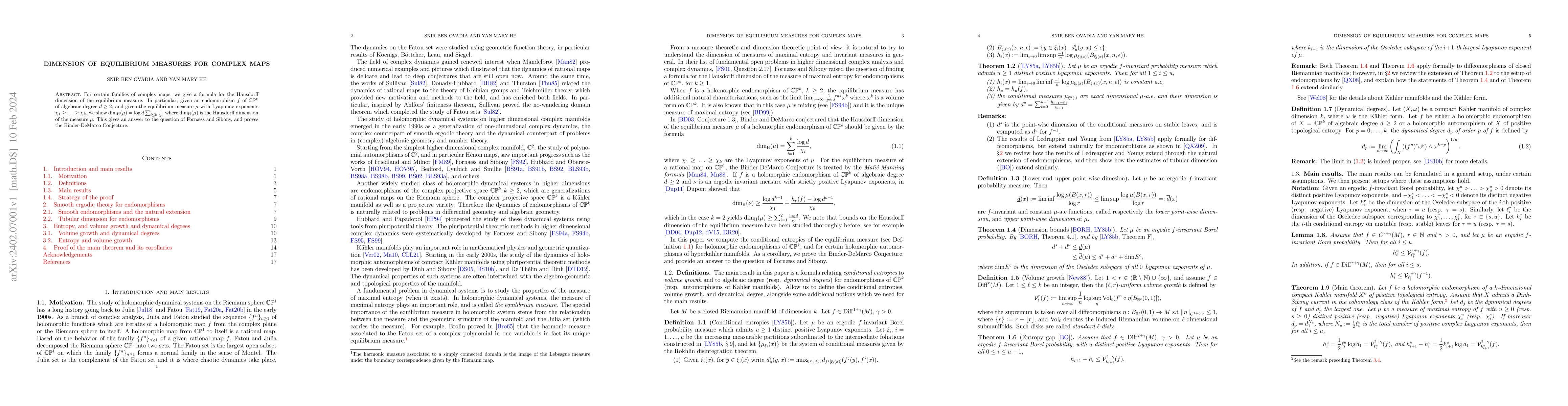 Thumbnail for Dimension of equilibrium measures for complex maps