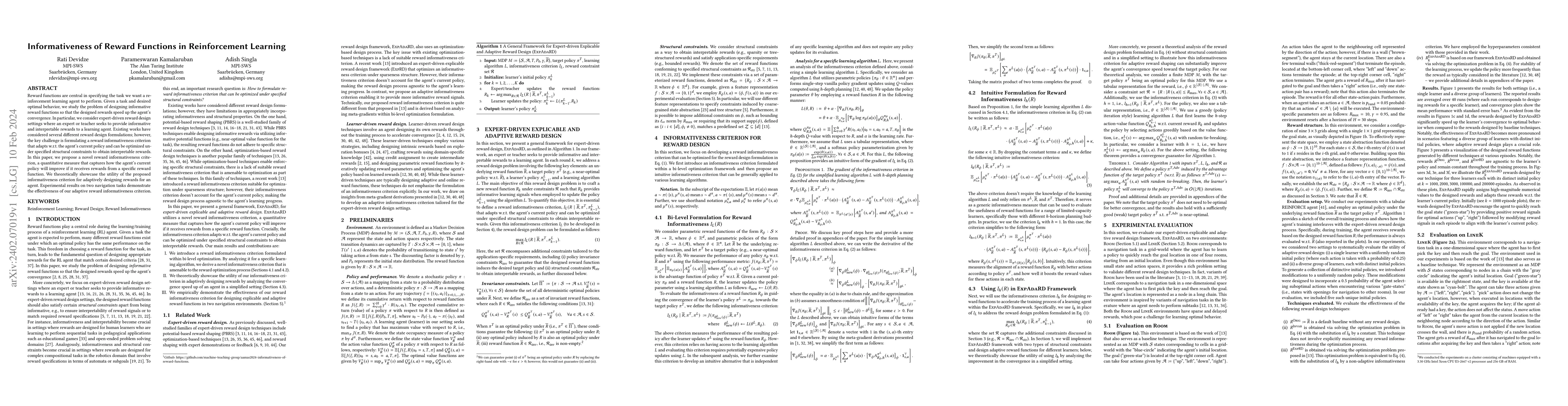 Thumbnail for Informativeness of Reward Functions in Reinforcement Learning