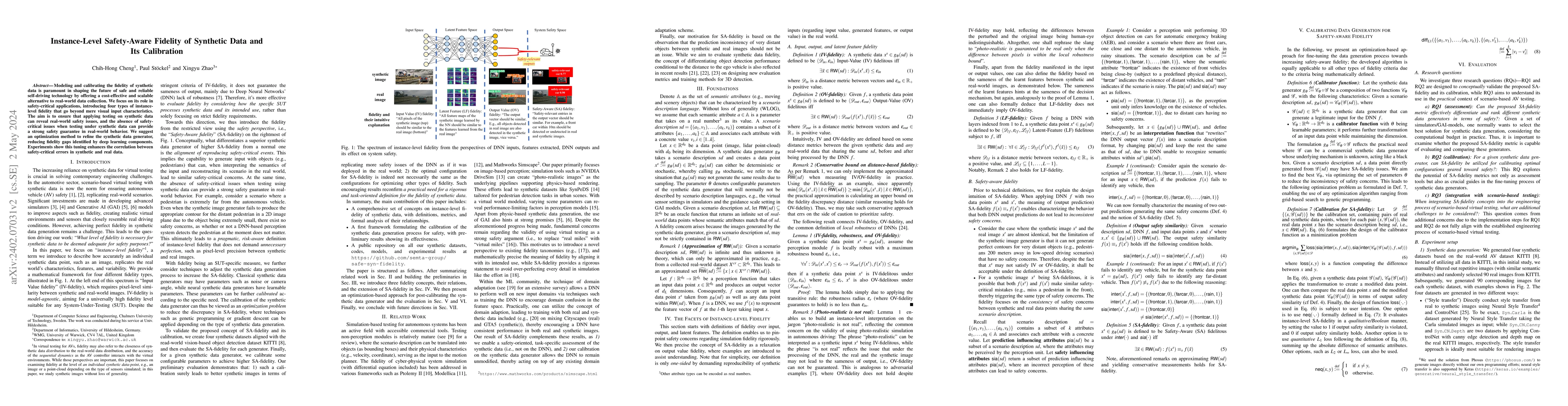 Thumbnail for Instance-Level Safety-Aware Fidelity of Synthetic Data and Its
  Calibration