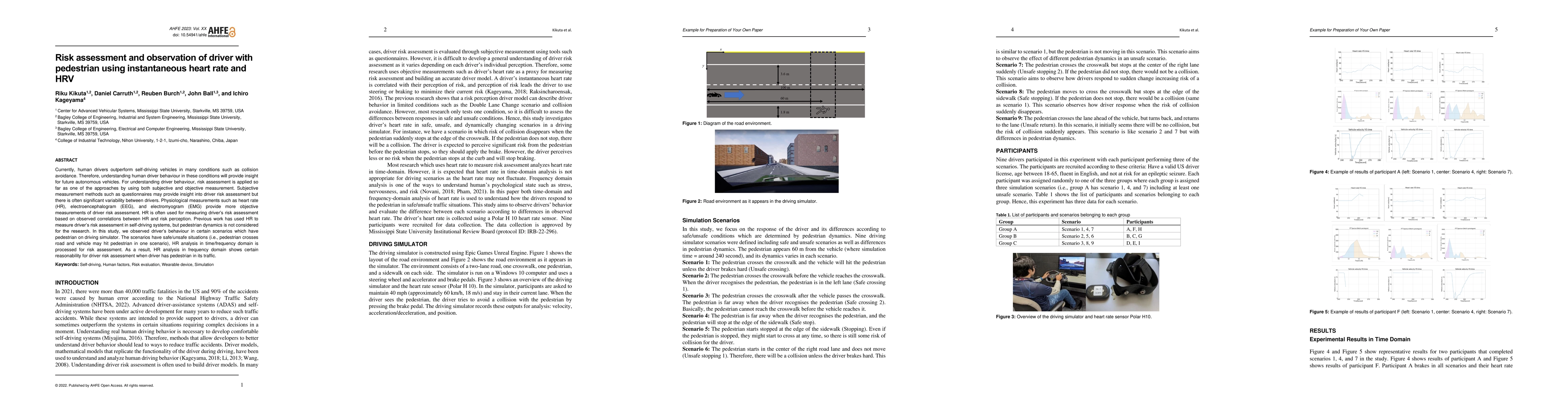Thumbnail for Risk assessment and observation of driver with pedestrian using
  instantaneous heart rate and HRV