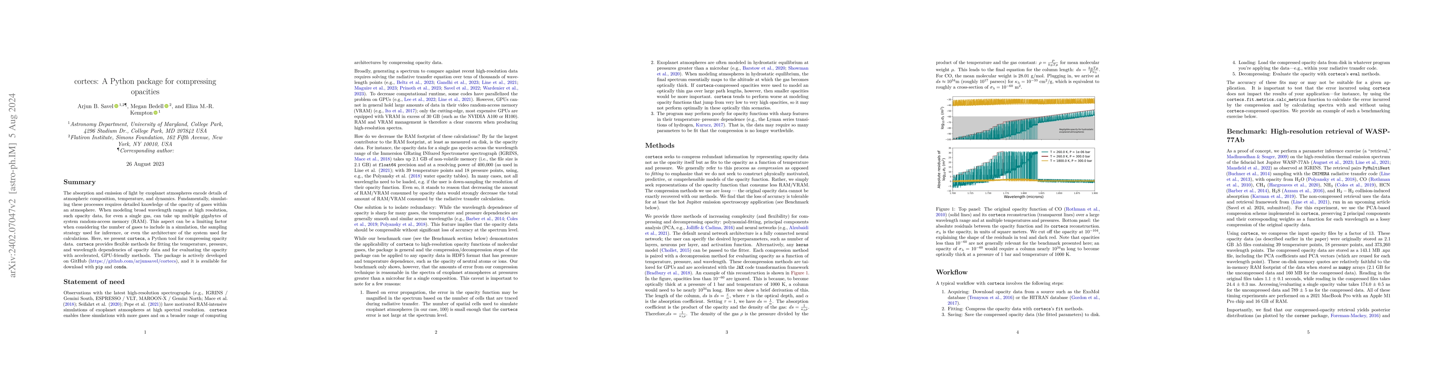 Thumbnail for cortecs: A Python package for compressing opacities