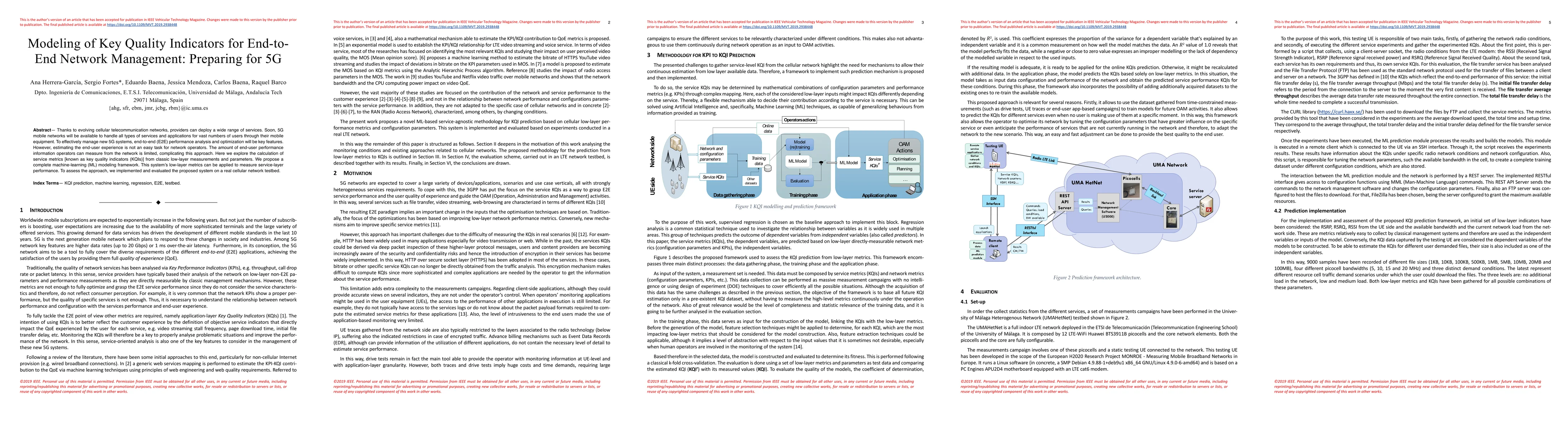 Thumbnail for Modeling of Key Quality Indicators for End-to-End Network Management:
  Preparing for 5G