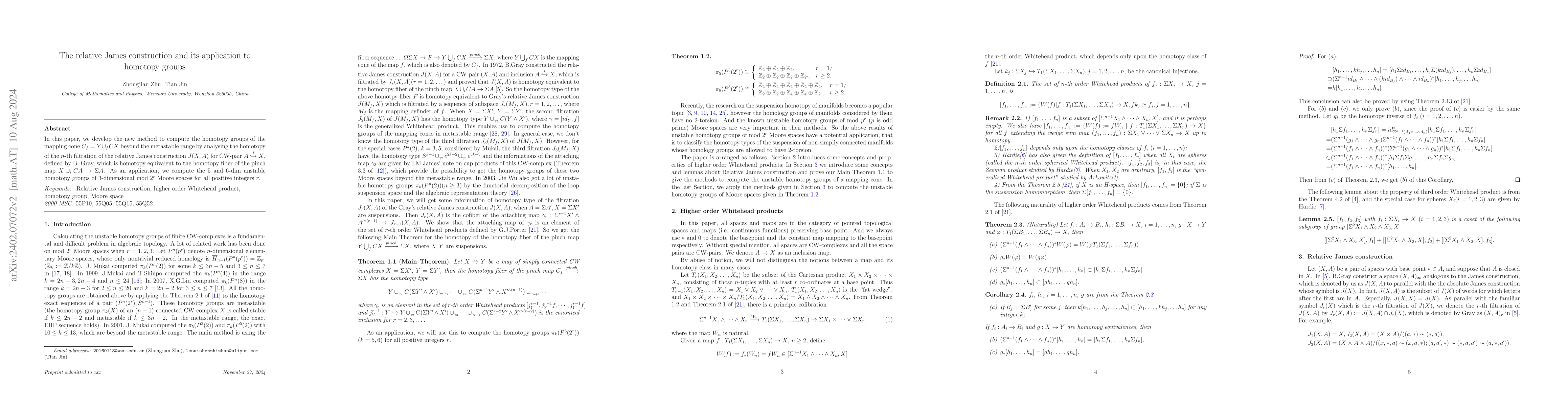 Thumbnail for The relative James construction and its application to homotopy groups