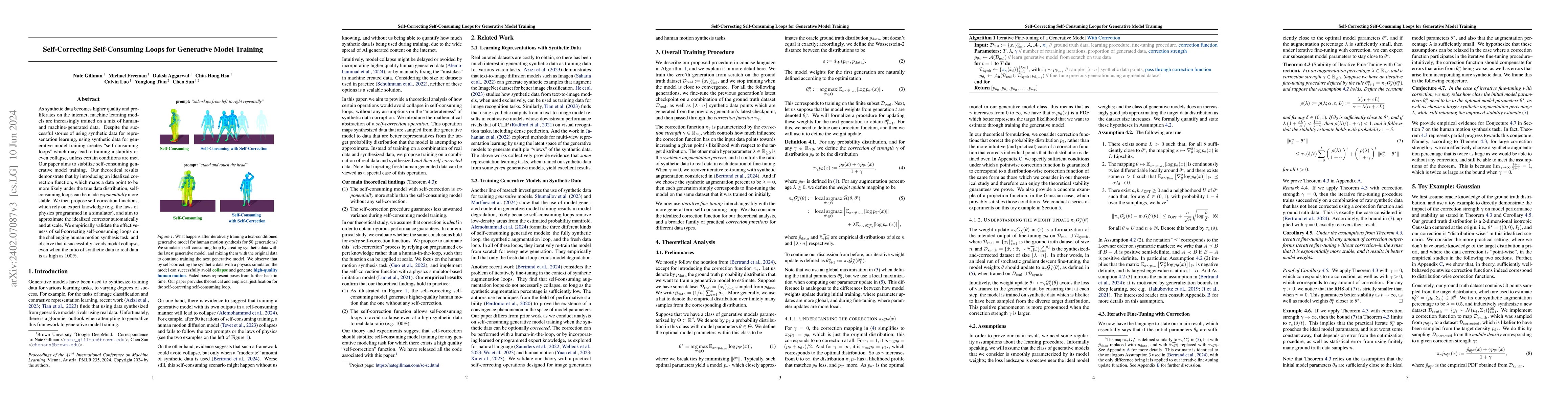 Thumbnail for Self-Correcting Self-Consuming Loops for Generative Model Training