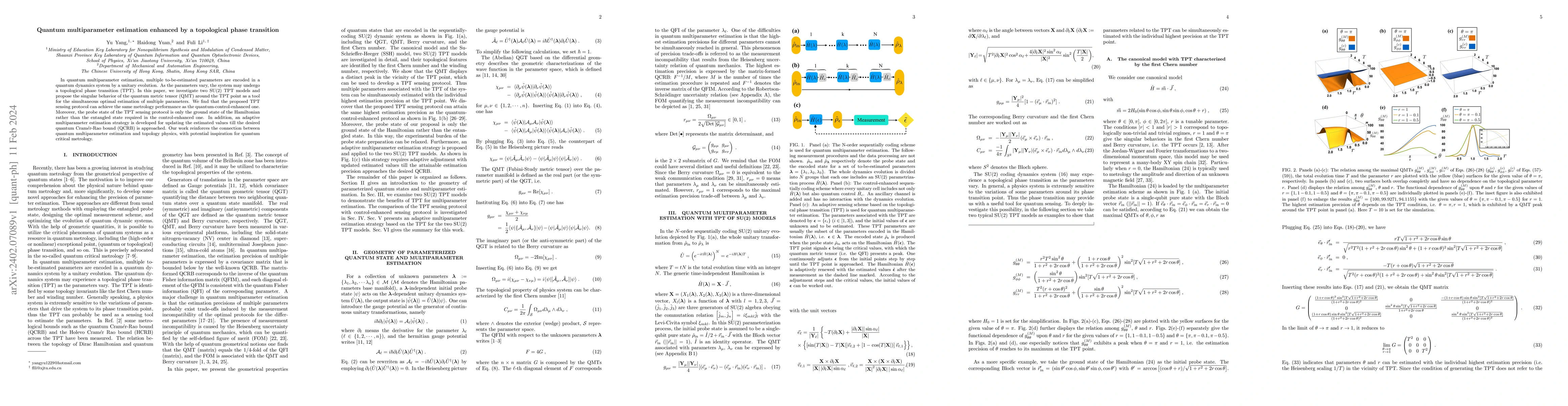 Thumbnail for Quantum multiparameter estimation enhanced by a topological phase
  transition