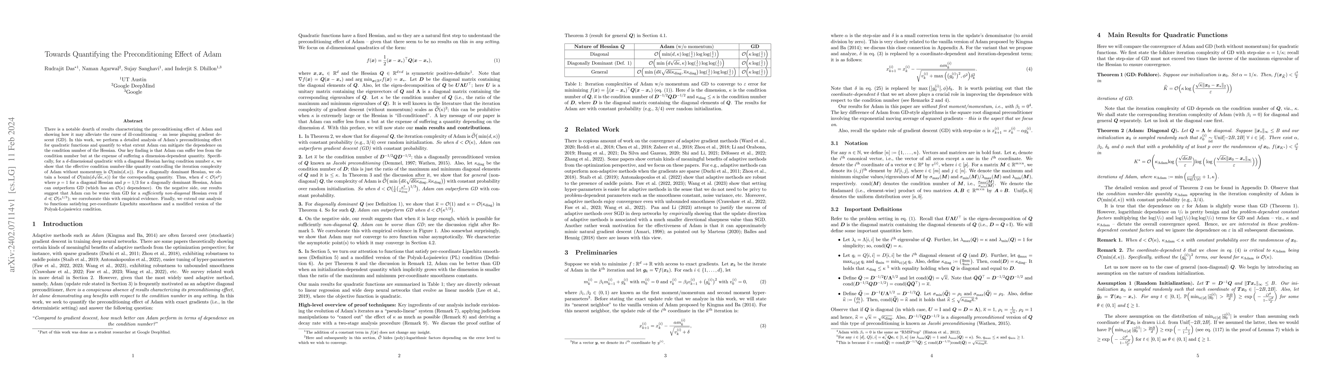 Thumbnail for Towards Quantifying the Preconditioning Effect of Adam
