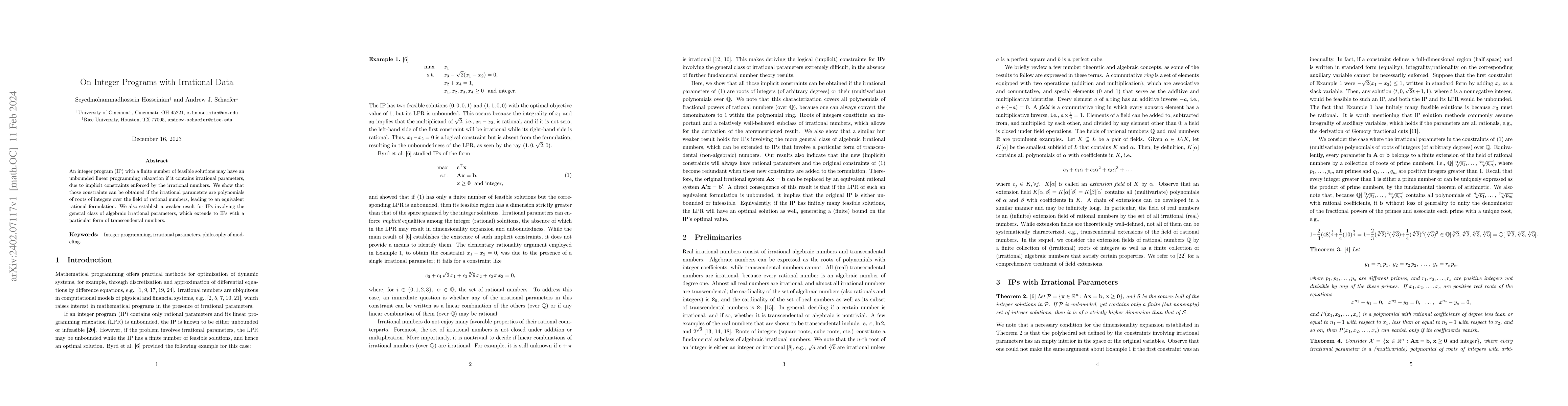 Thumbnail for On Integer Programs with Irrational Data