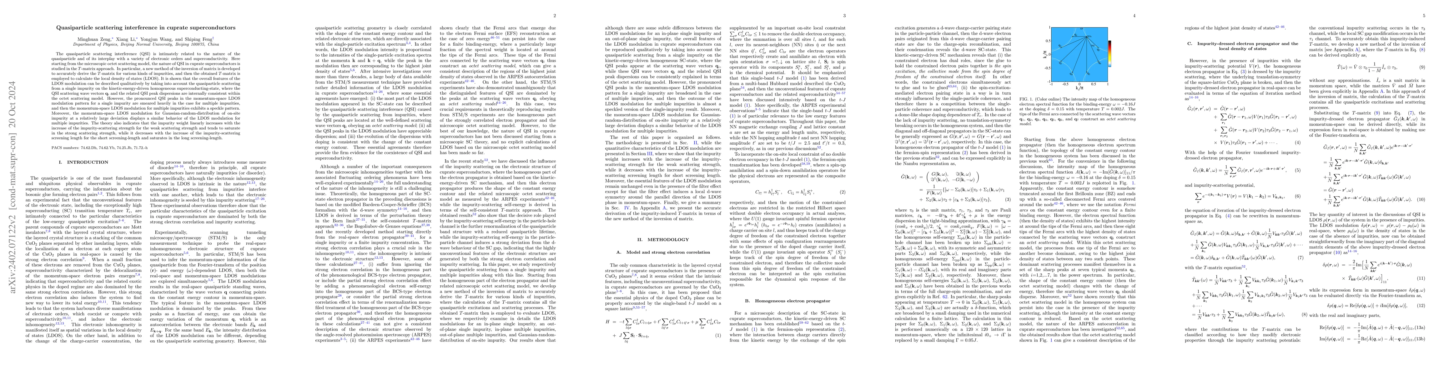 Thumbnail for Quasiparticle scattering interference in cuprate superconductors