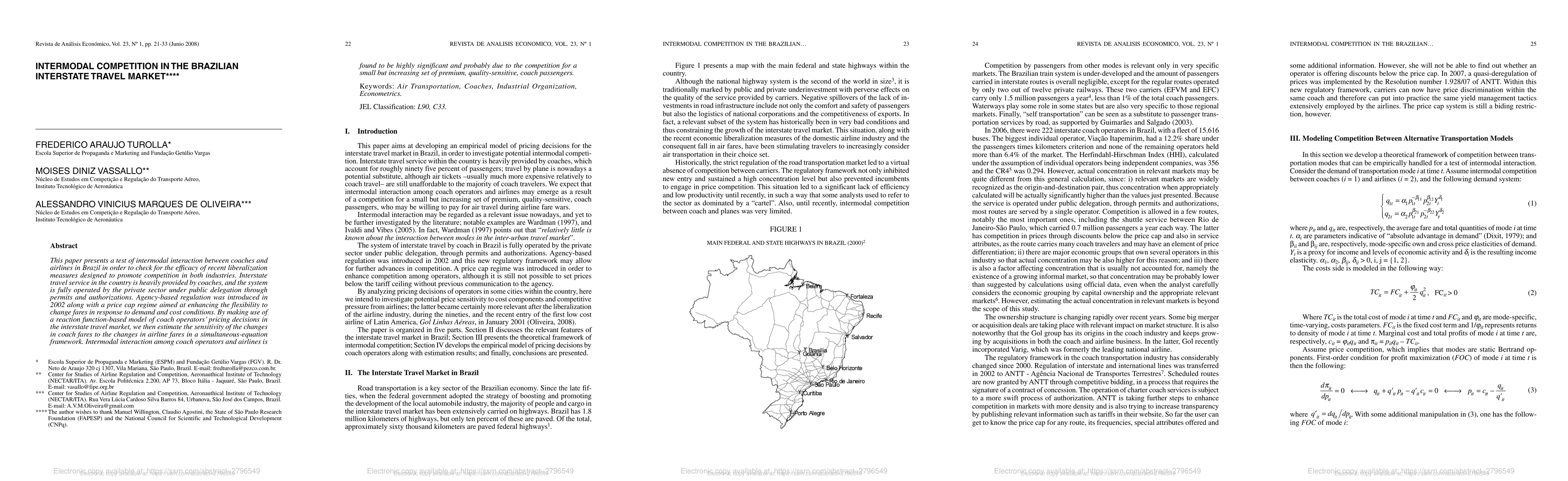 Thumbnail for Intermodal competition in the Brazilian interstate travel market