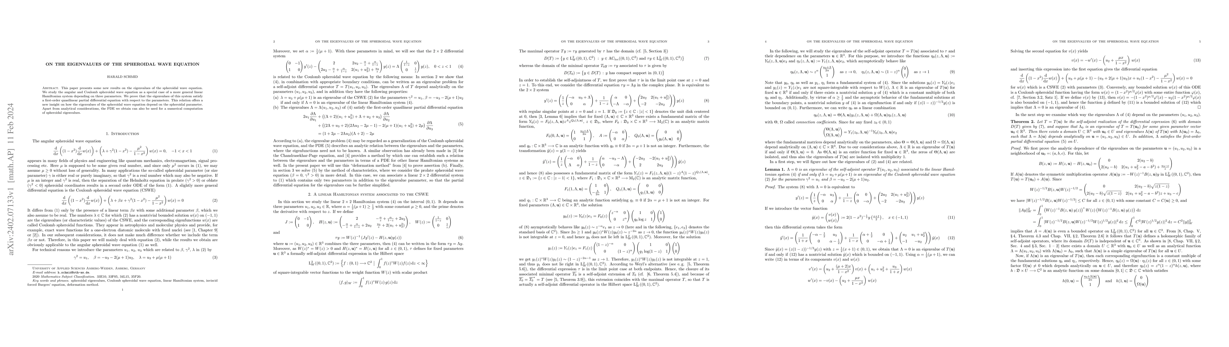 Thumbnail for On the eigenvalues of the spheroidal wave equation