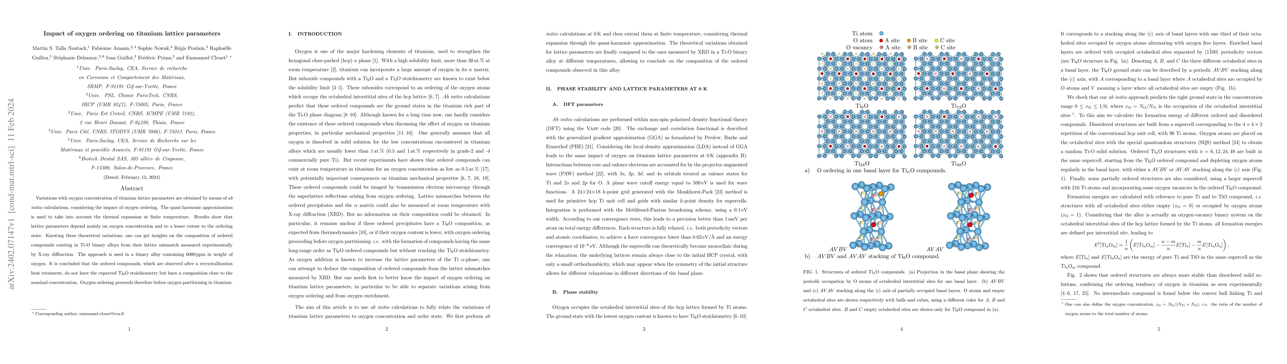 Thumbnail for Impact of oxygen ordering on titanium lattice parameters