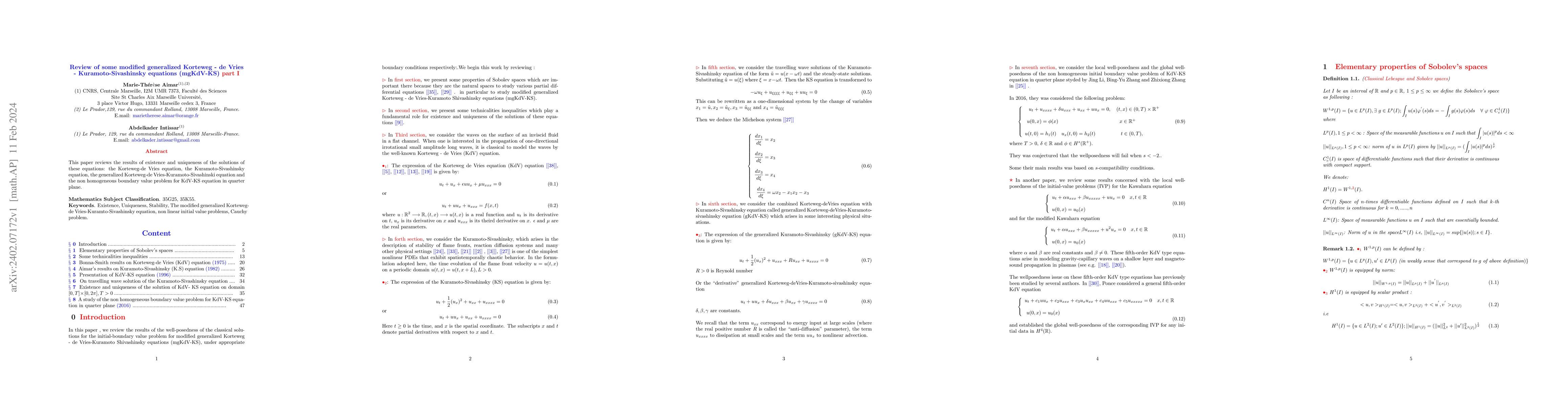 Thumbnail for Review of some modified generalized Korteweg - de Vries -
  Kuramoto-Sivashinsky equations (mgKdV-KS)