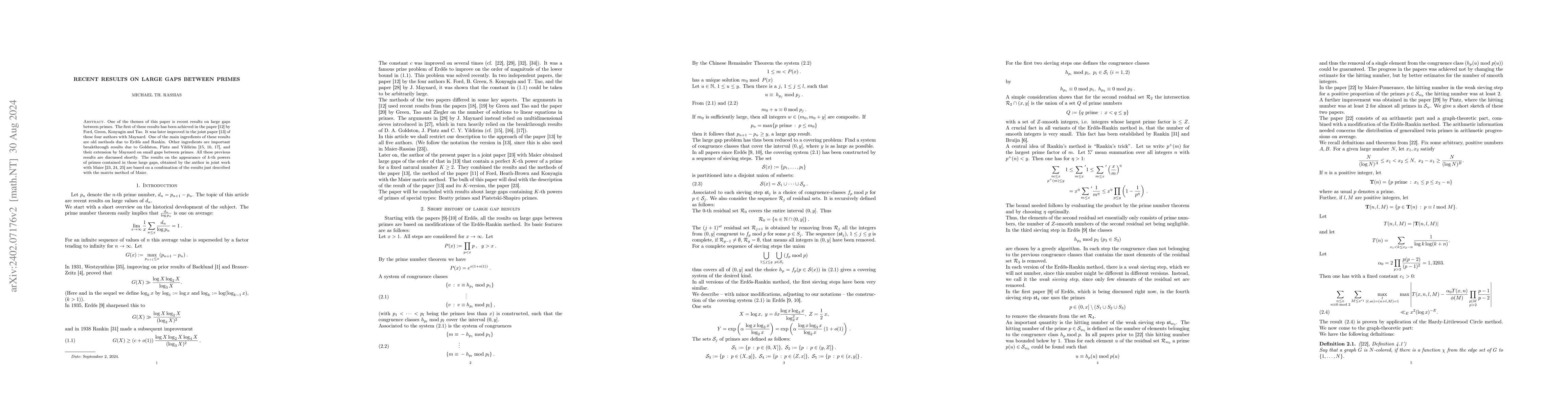 Thumbnail for Recent results on large gaps between primes