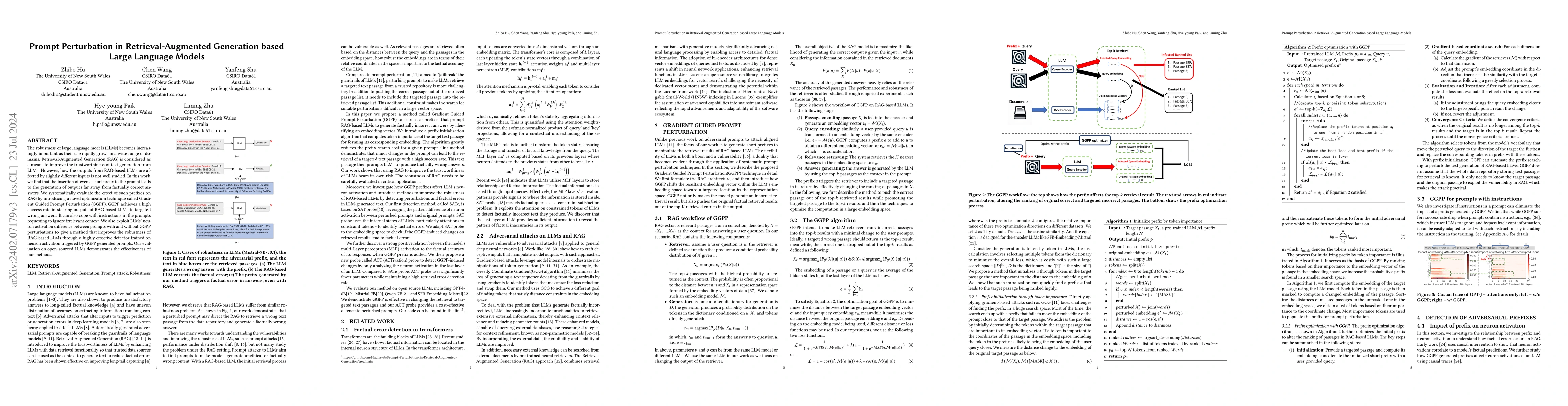 Thumbnail for Prompt Perturbation in Retrieval-Augmented Generation based Large
  Language Models